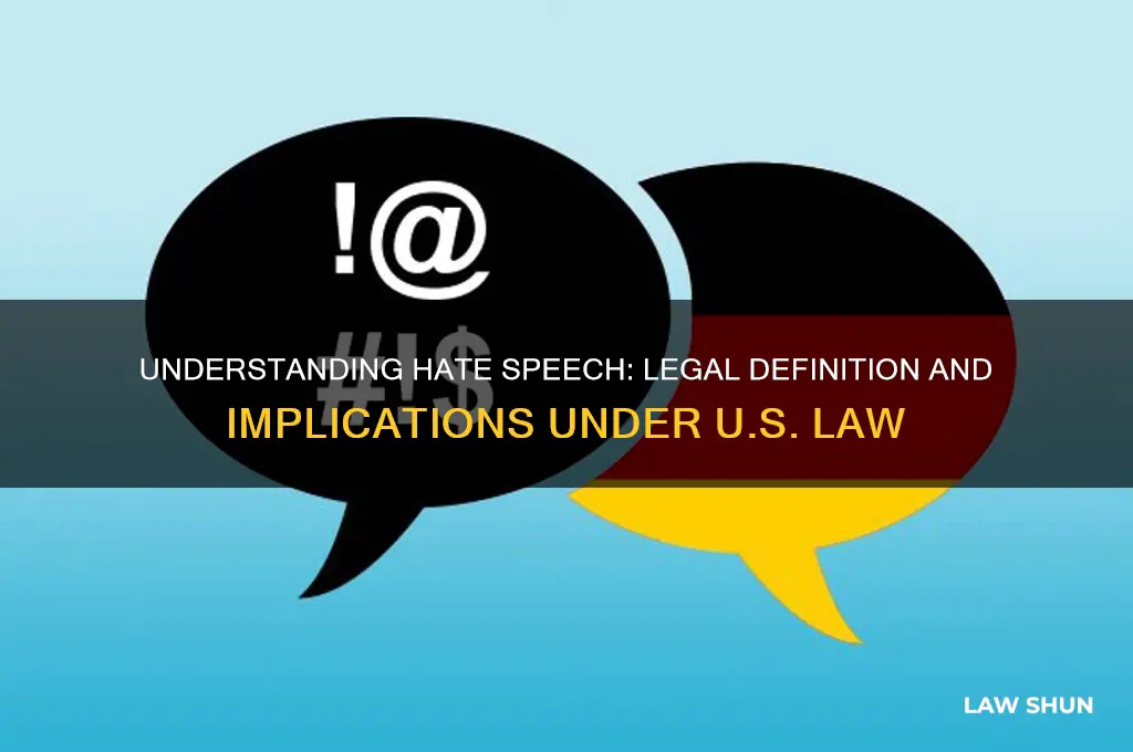 what is the dfinintion of hate speech under us law