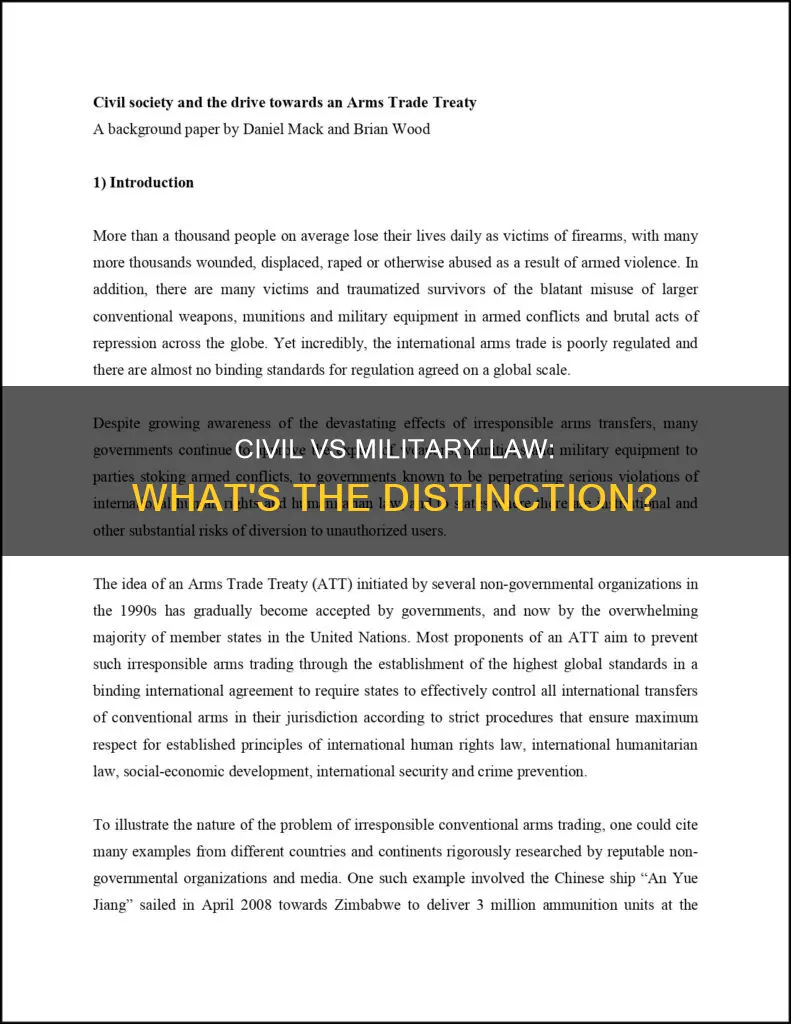 what is the difference between civil and military law