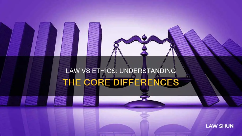 what is the difference between law and ethics course hero