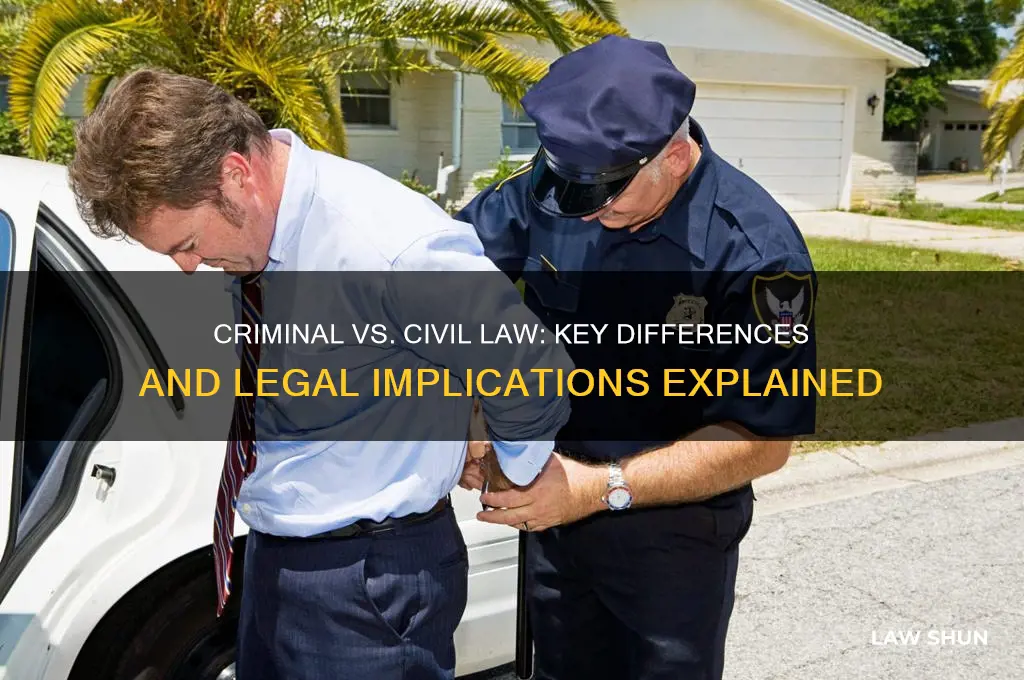 what is the differnece in criminak and civil law