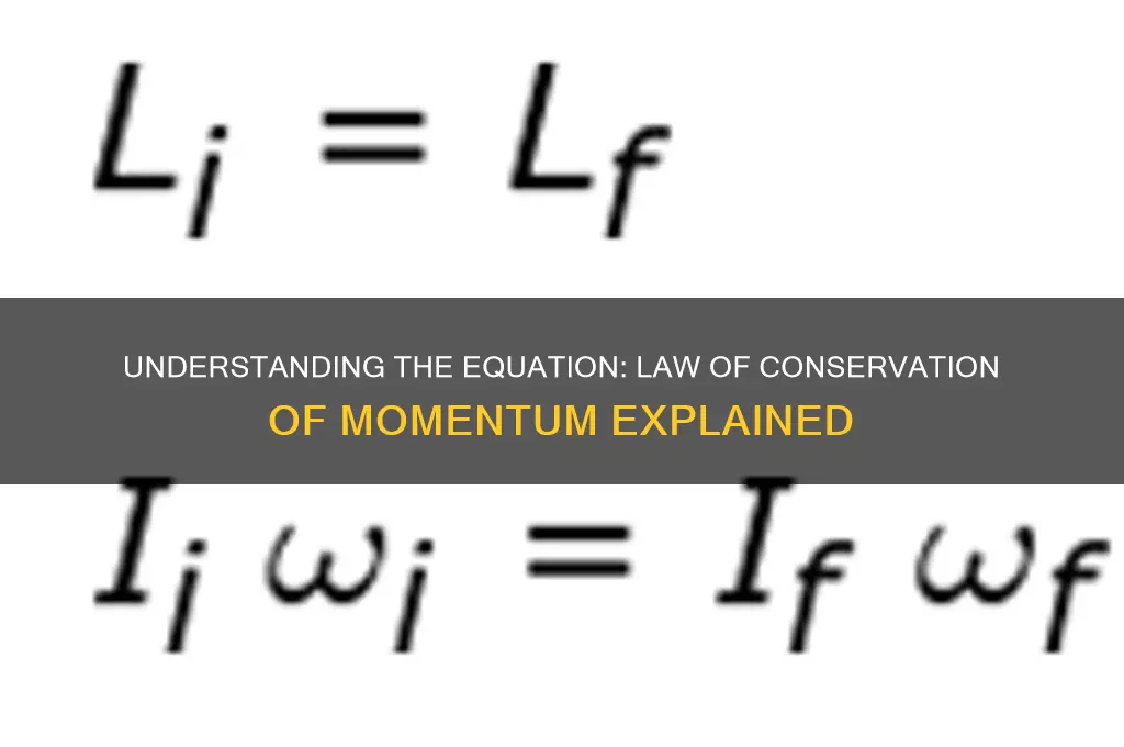 what is the euqiton law of conservation of momentum