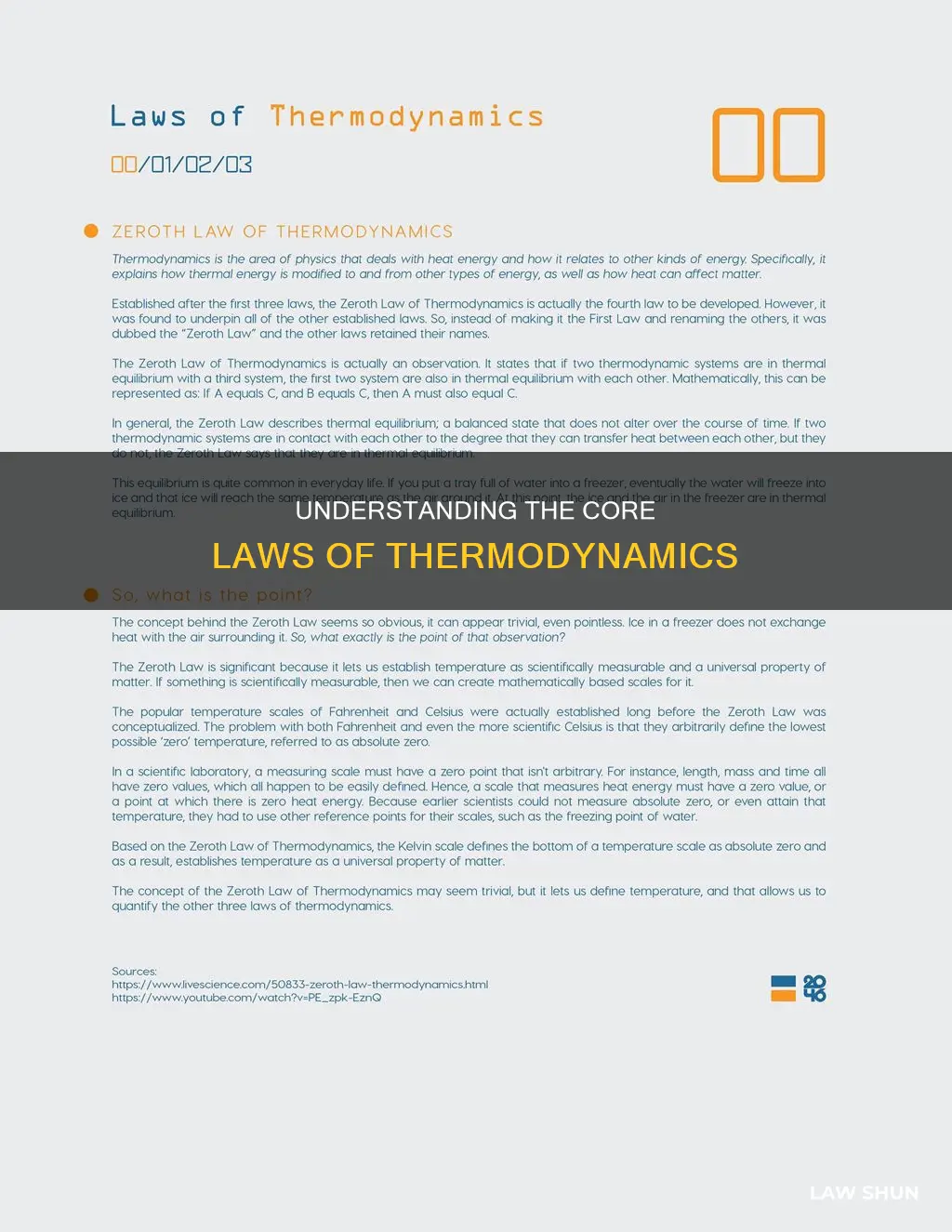 what is the first second and third law of thermodynamics