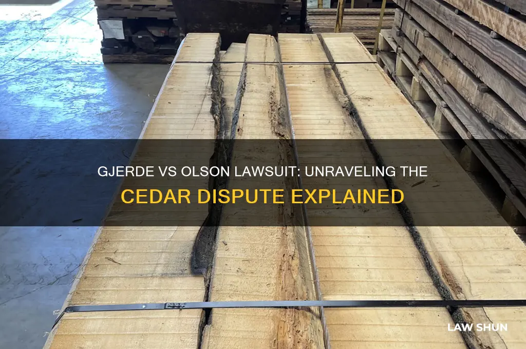 what is the gjerde vs olson law suit about cedar