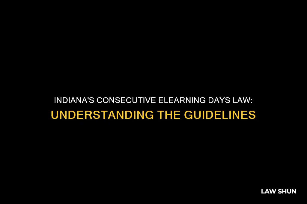 what is the indiana law regarding consecutive elearning days