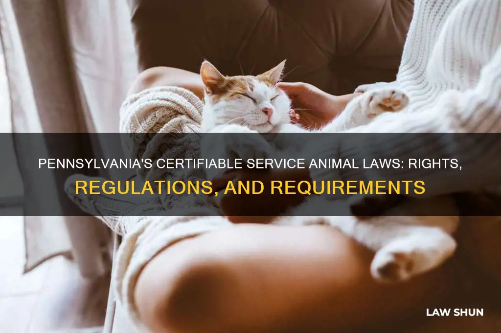 what is the law concerning cterifiable service animals in pa