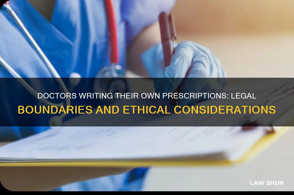 what is the law for doctors writing their own prescriptions