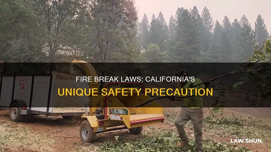 what is the law for fire break in california