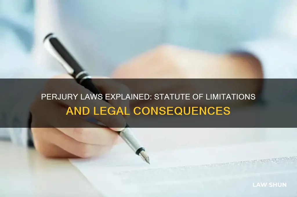 what is the law for purgery and statue of limitations