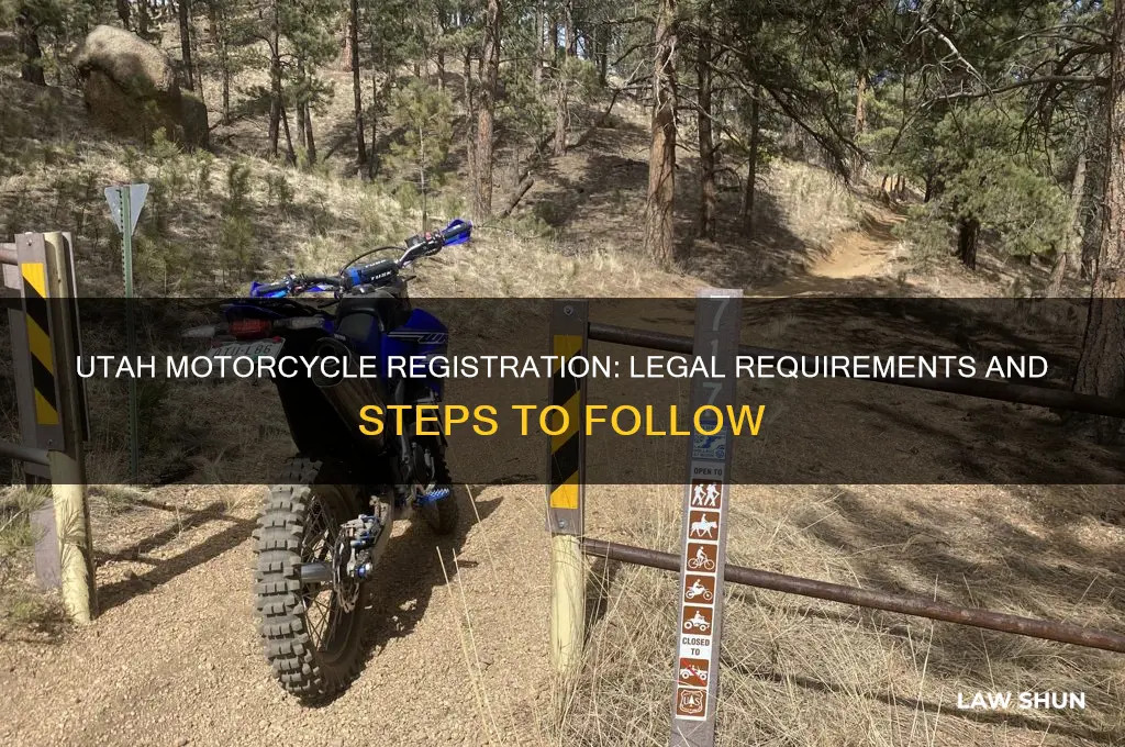 what is the law for registering a motorcycle in ut