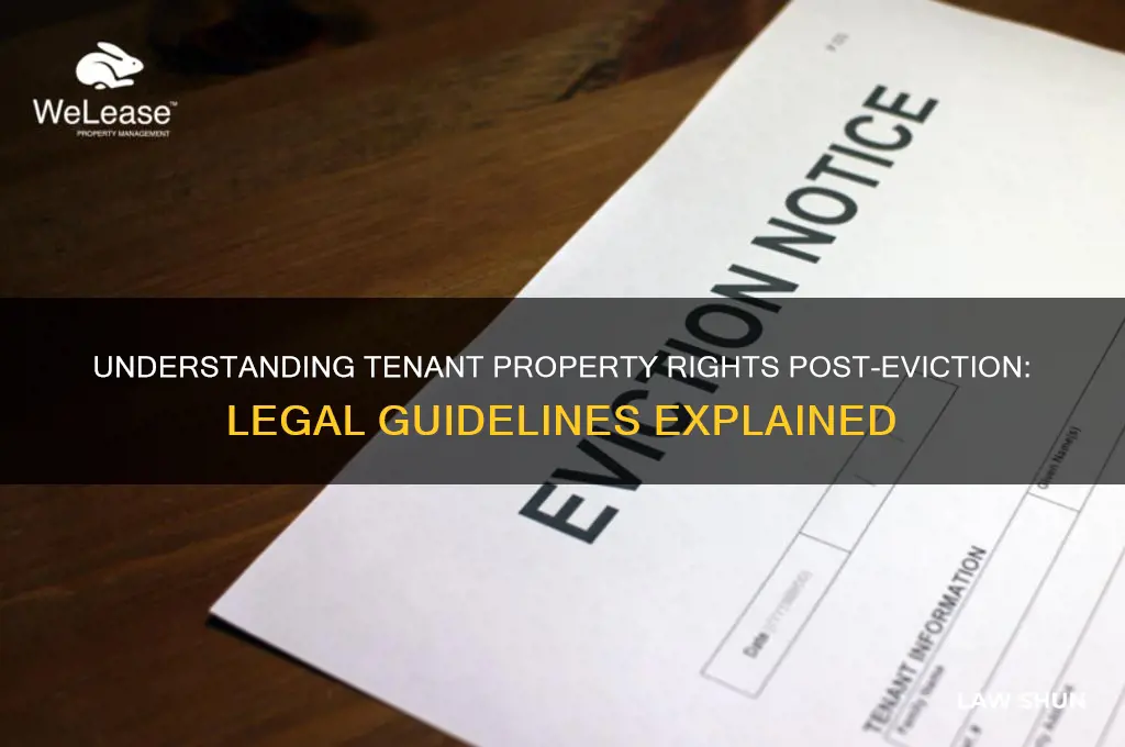what is the law for tenants property after eviction
