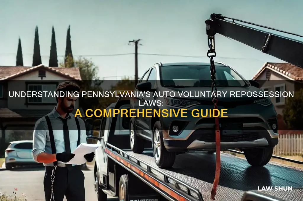 what is the law in pa about auto voluntary reposession