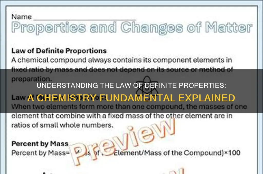 what is the law of definite properties