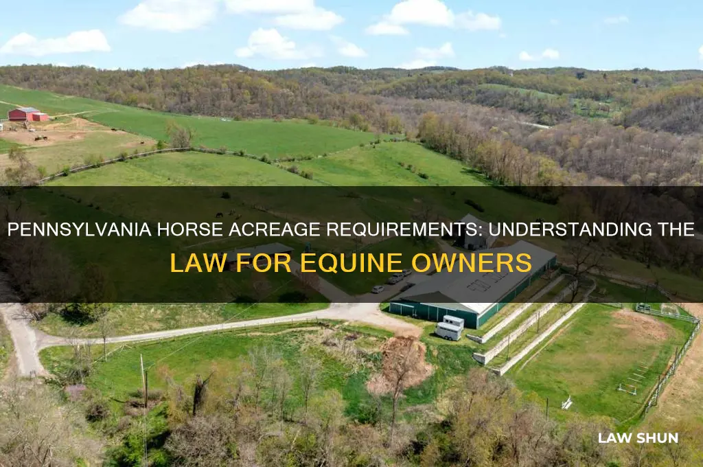 what is the law on acrage per horse in pa