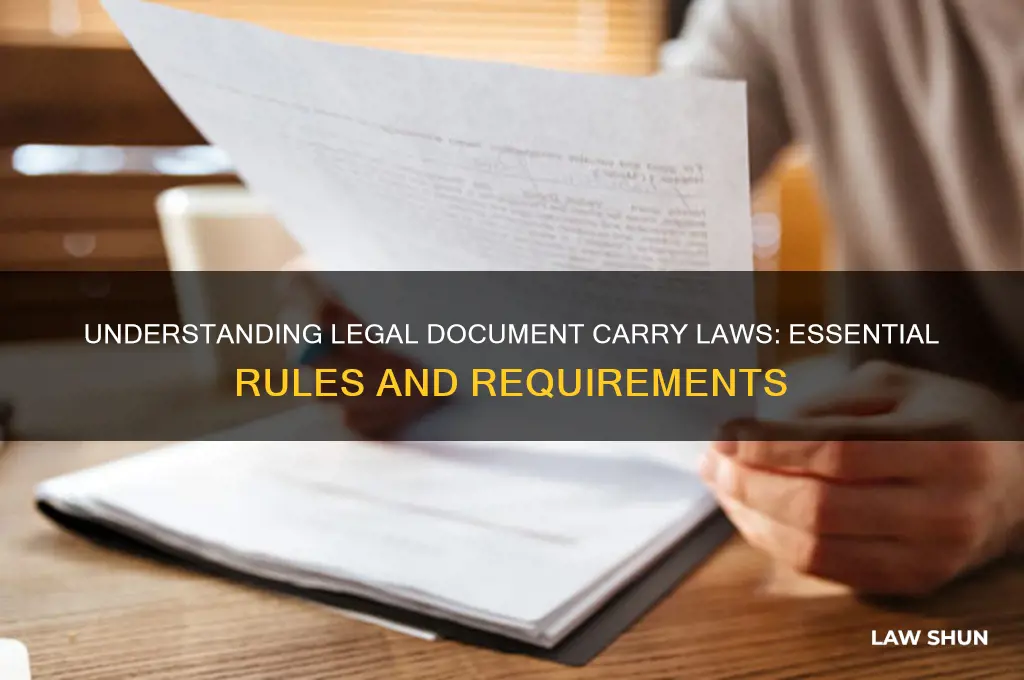 what is the law on carrying legal documents