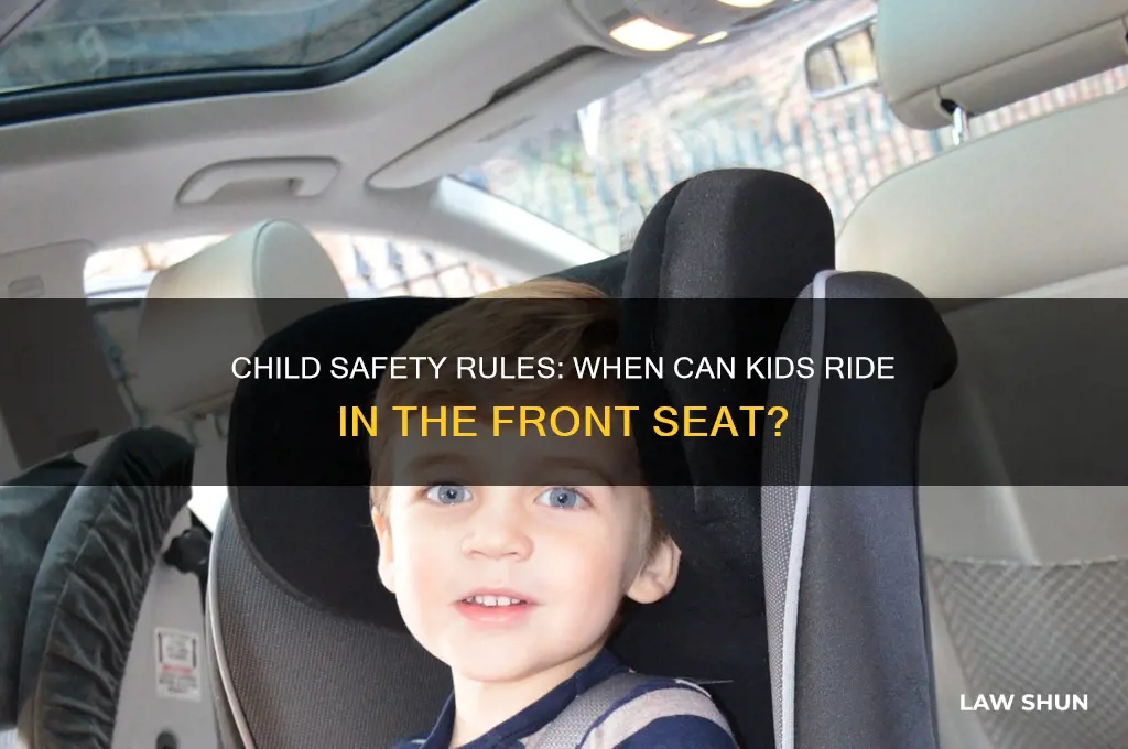what is the law on child riding in front seat