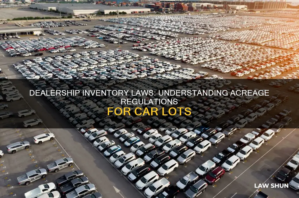 what is the law on dealerships for inventory per acre