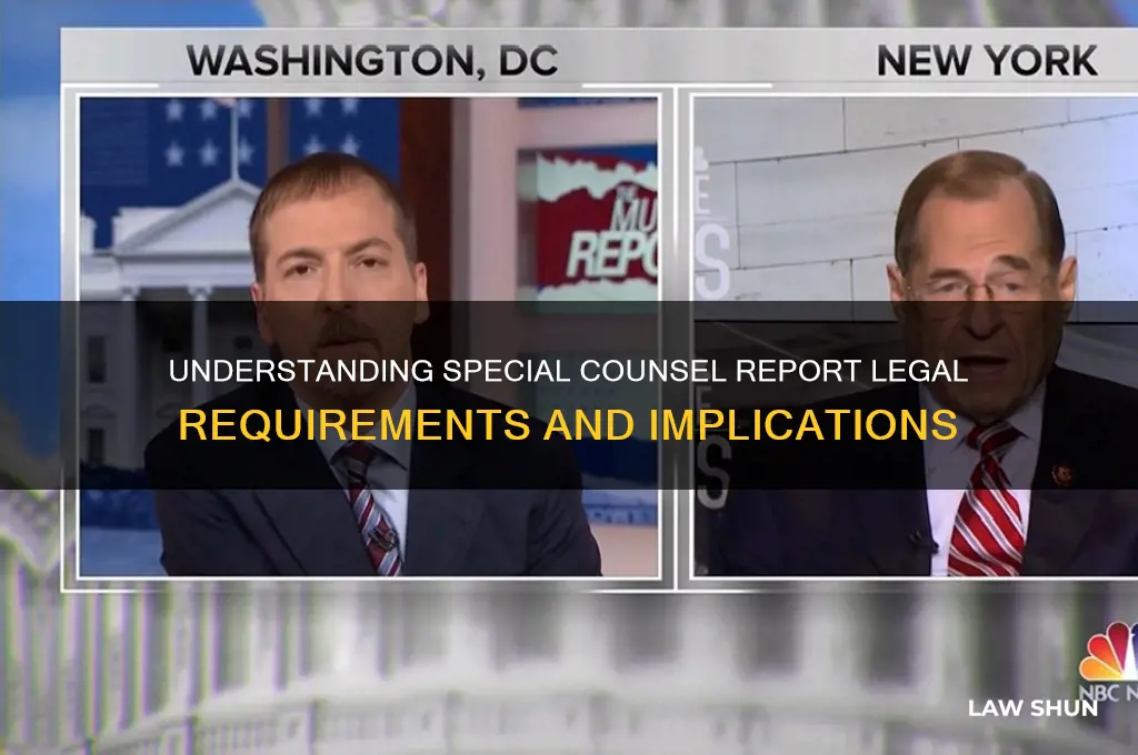 what is the law regarding a special counsel report
