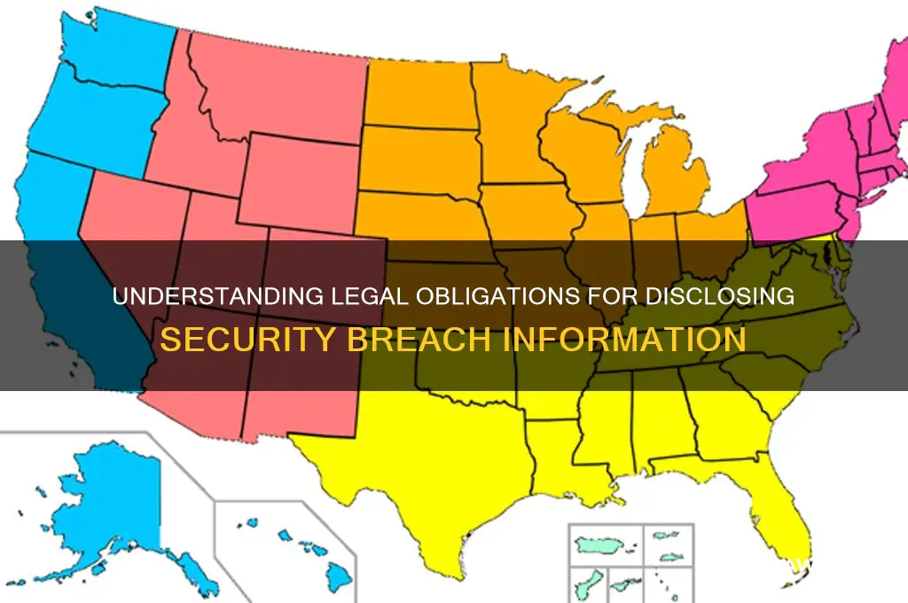 what is the law regarding disclosing security breach information