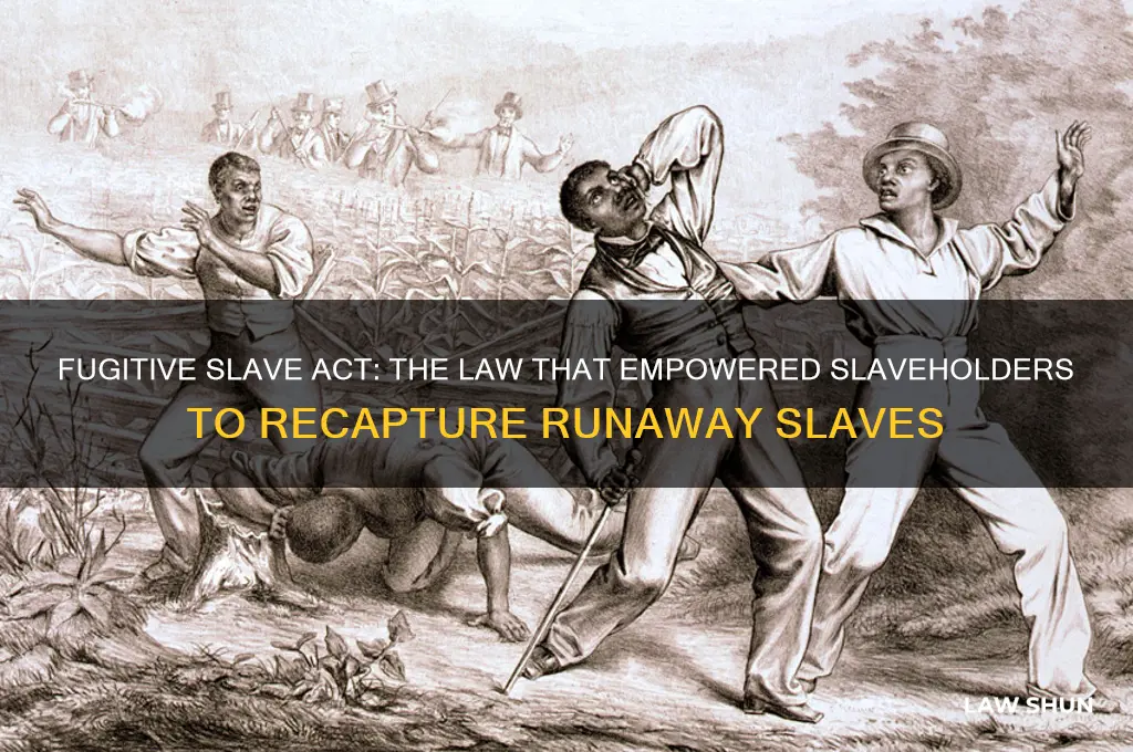 what is the law that helped slaveholders recapture runaway slaves