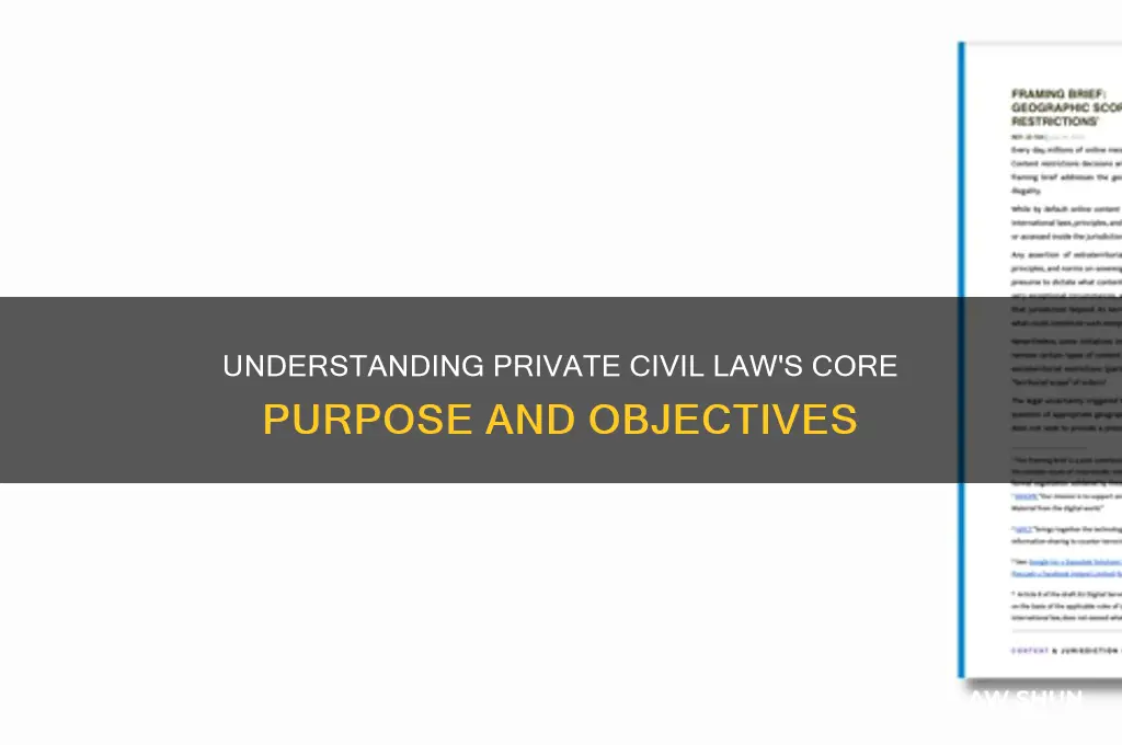 what is the major objective of private civil law