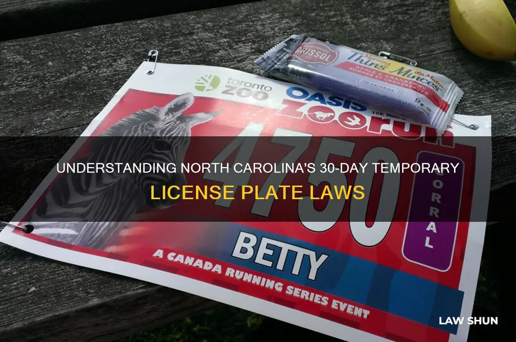 what is the north carolina law on 30-day tags