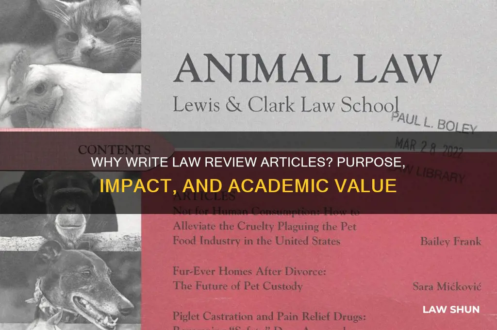 what is the point of a law review article
