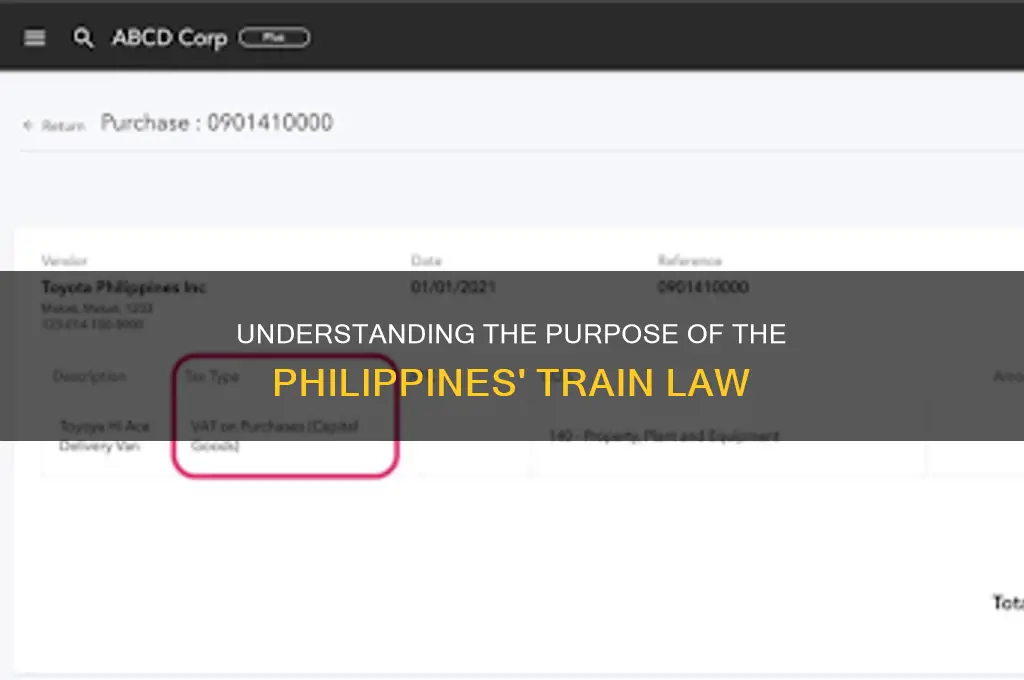 what is the purpose of train law in the philippines
