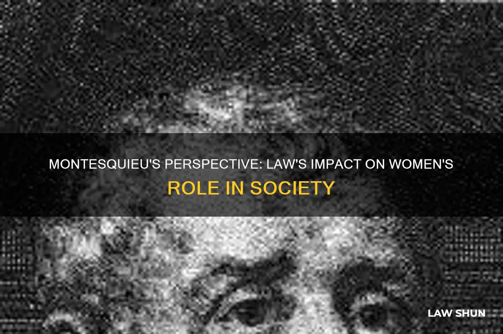 what is the role between law and women for montesquieu