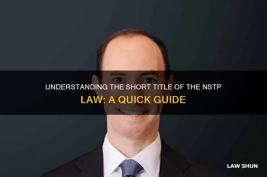what is the short title of this law of nstp