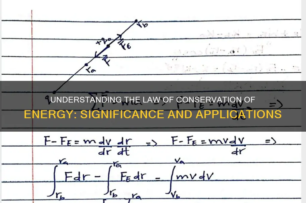 what is the significance law of conservation of energy