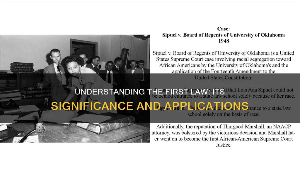 what is the significance of a first law