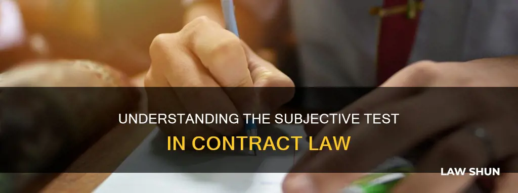 what is the subjective test in contract law