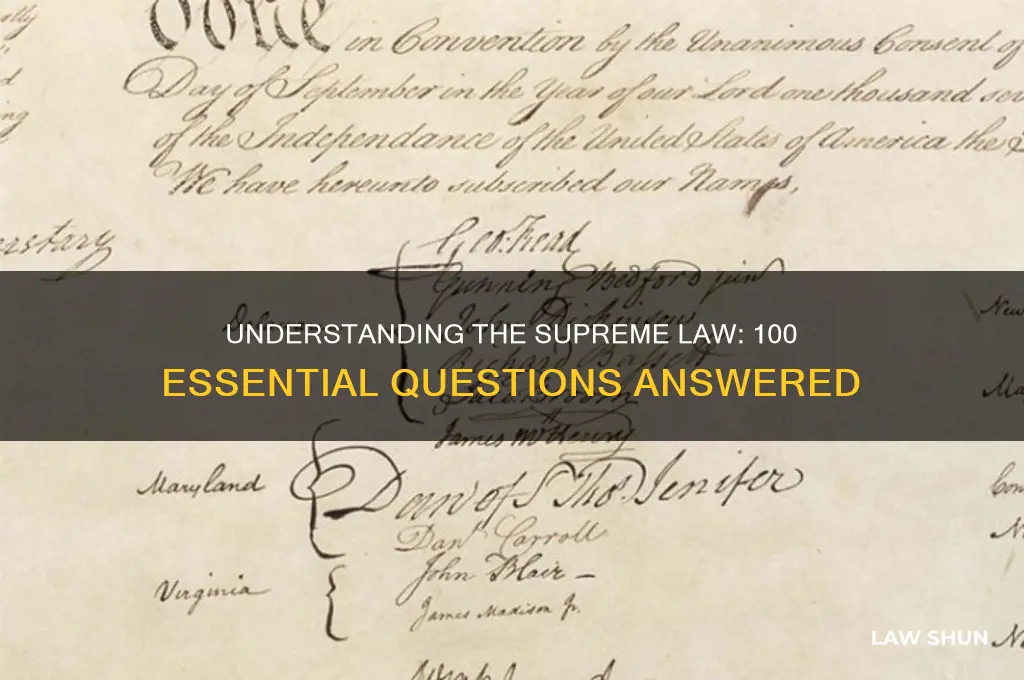what is the supreme law of the land 100 questions