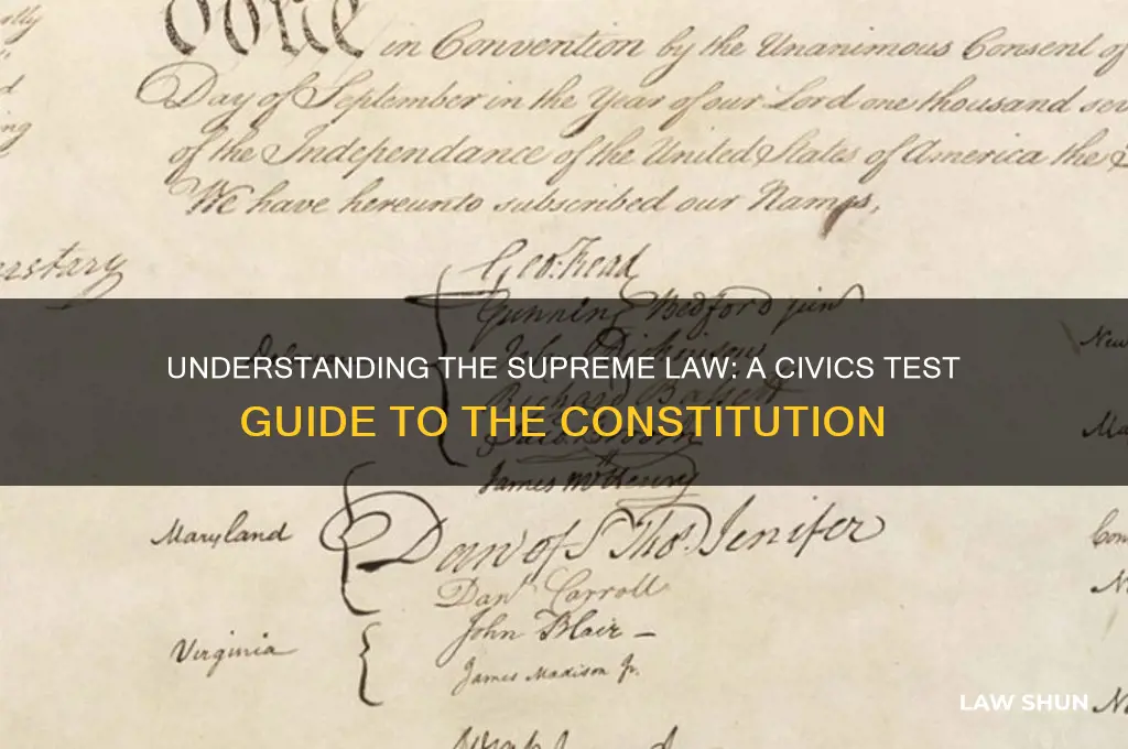 what is the supreme law of the land civics test