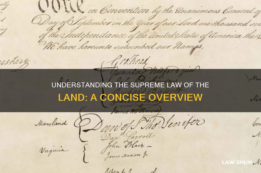what is the supreme law of the land short answer