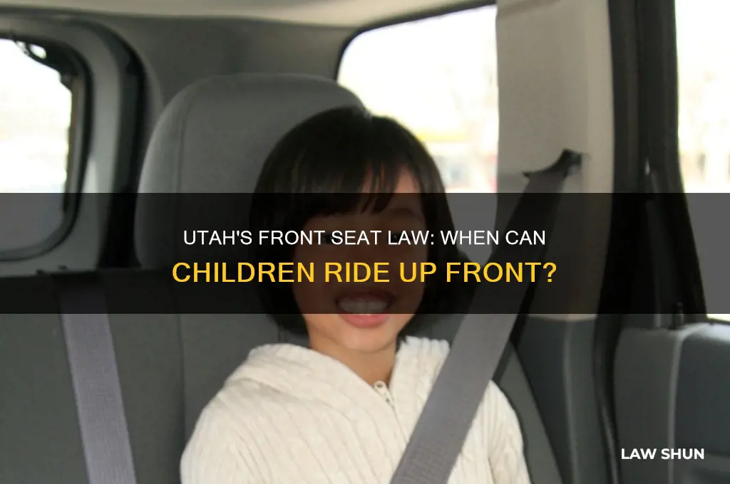 what is the utah law on children in the front
