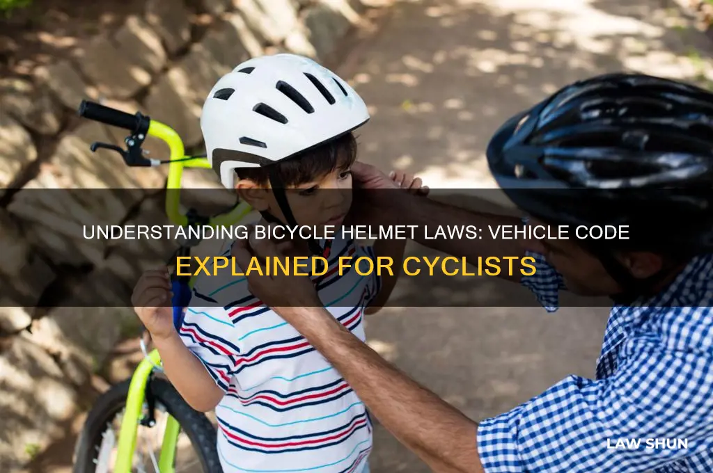 what is the vehicle code for bicycle helmet law