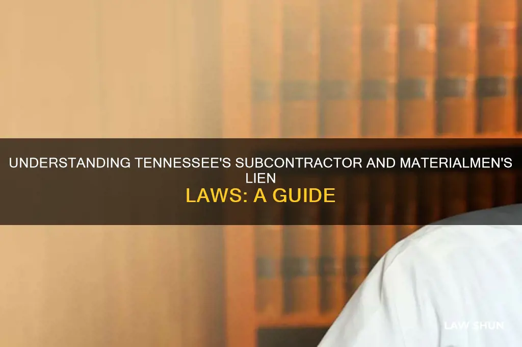 what is tn law regarding subcontractors and materialmen
