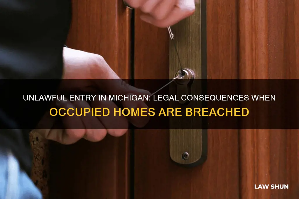 what is unlawful entry when someone is home michigan law