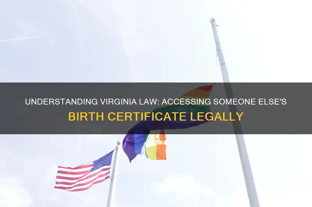 what is va law concerning obtaining someone else birth certificates