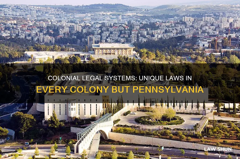 what kind of law did every colony except for pennsylvania