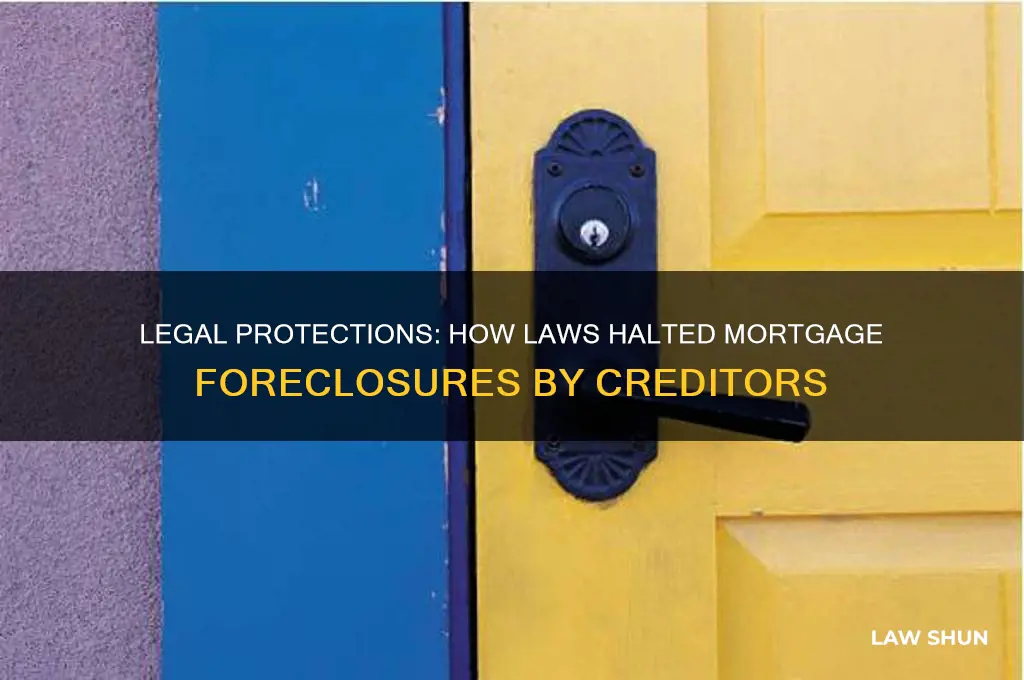 what kind of laws prevented creditors from foreclosing on mortages