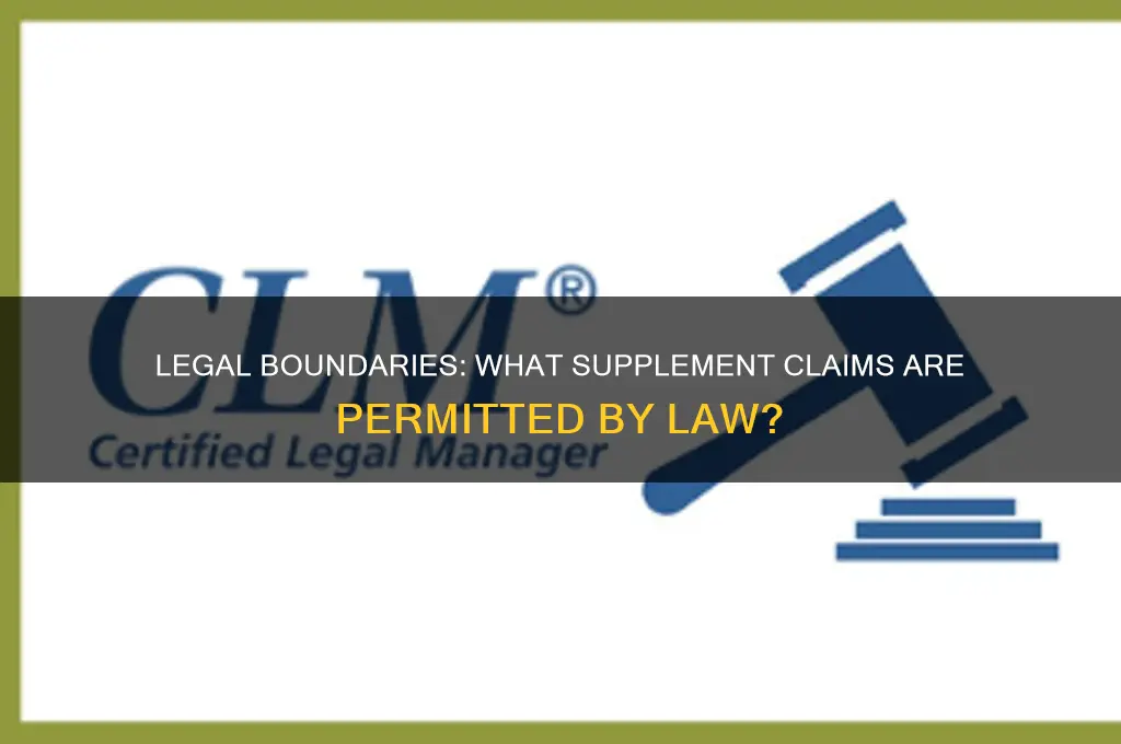 what kinds of claims about supplements are allowed by law