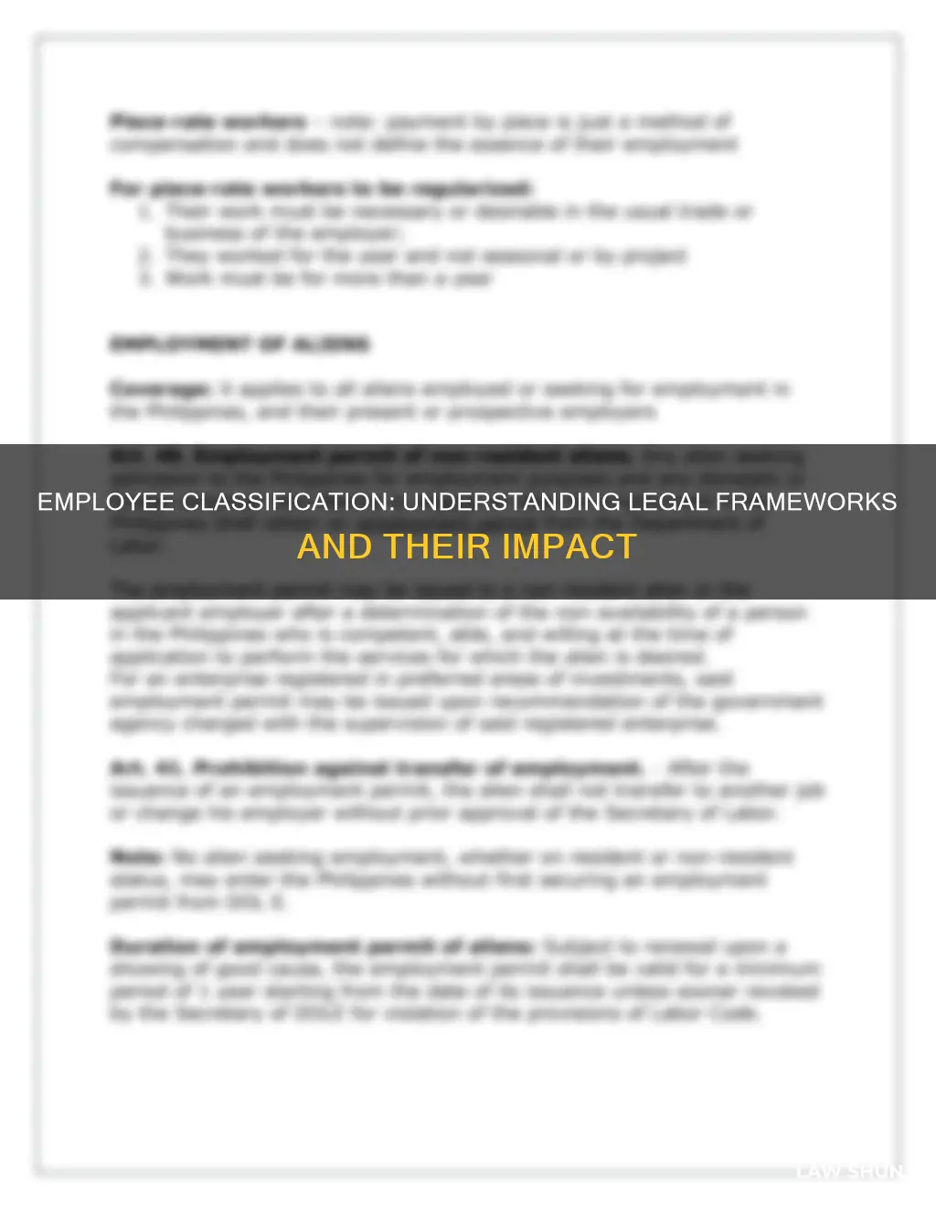 what law applies to classifcation of employee