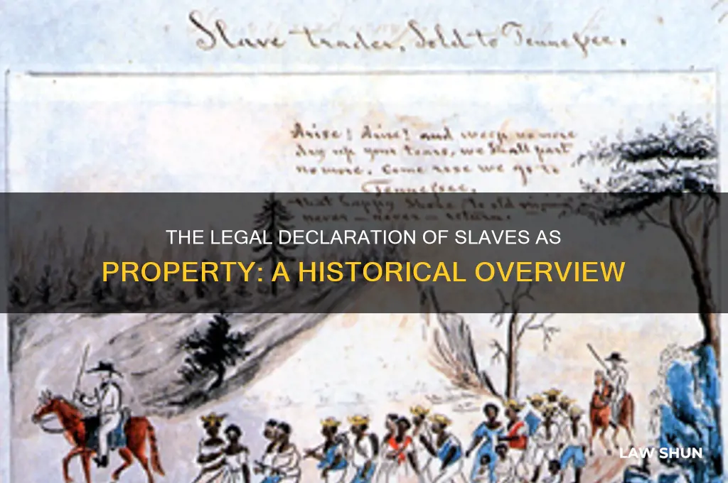 what law declared slaves as property
