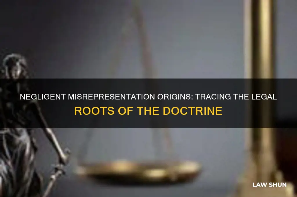 what law did negligent misrepresentation come from