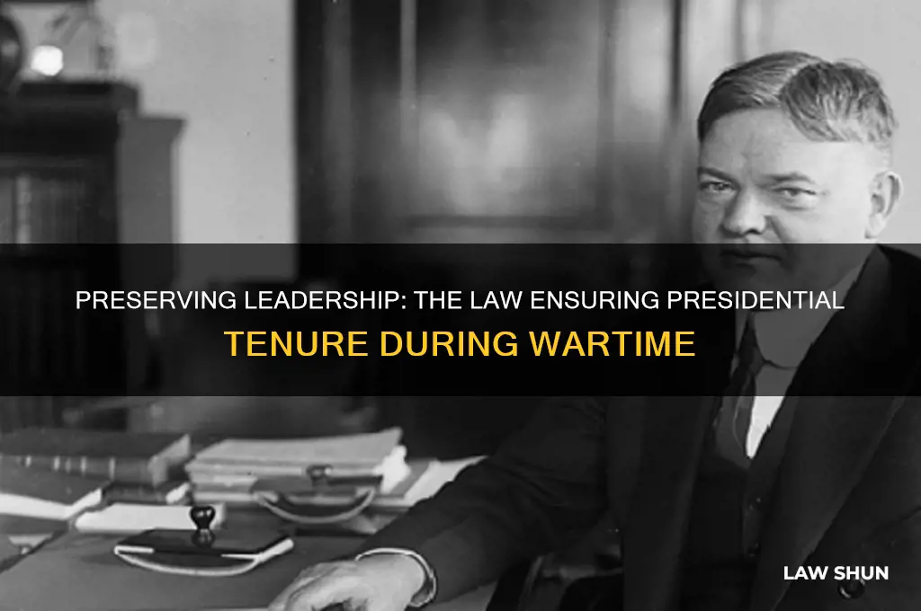 what law keeps president in office during war