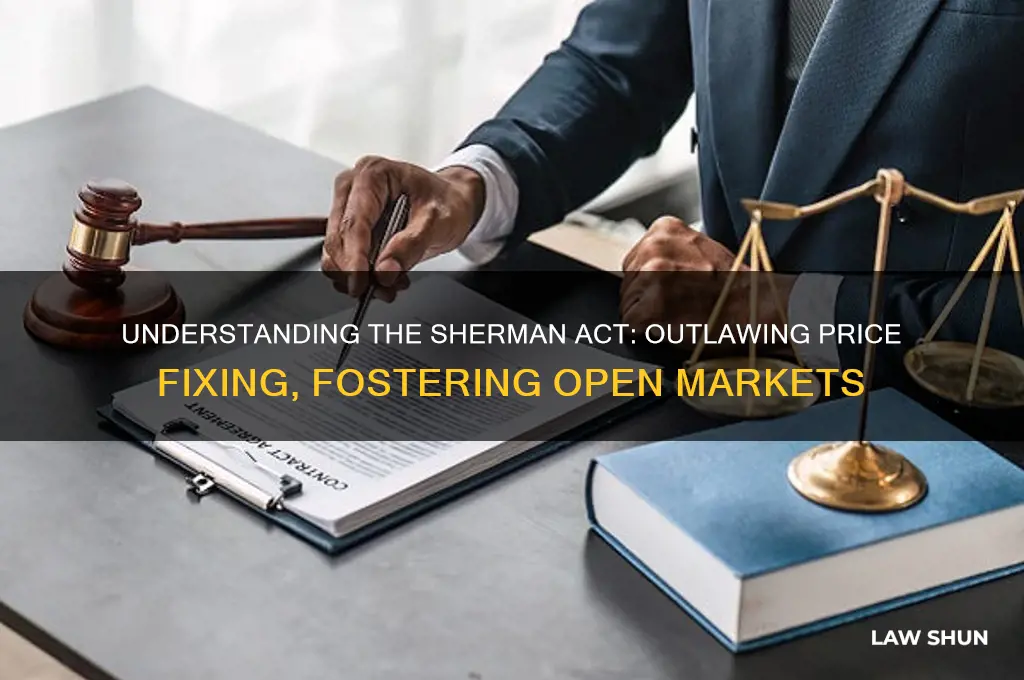 what law prohibits price fixing and promotes an open market