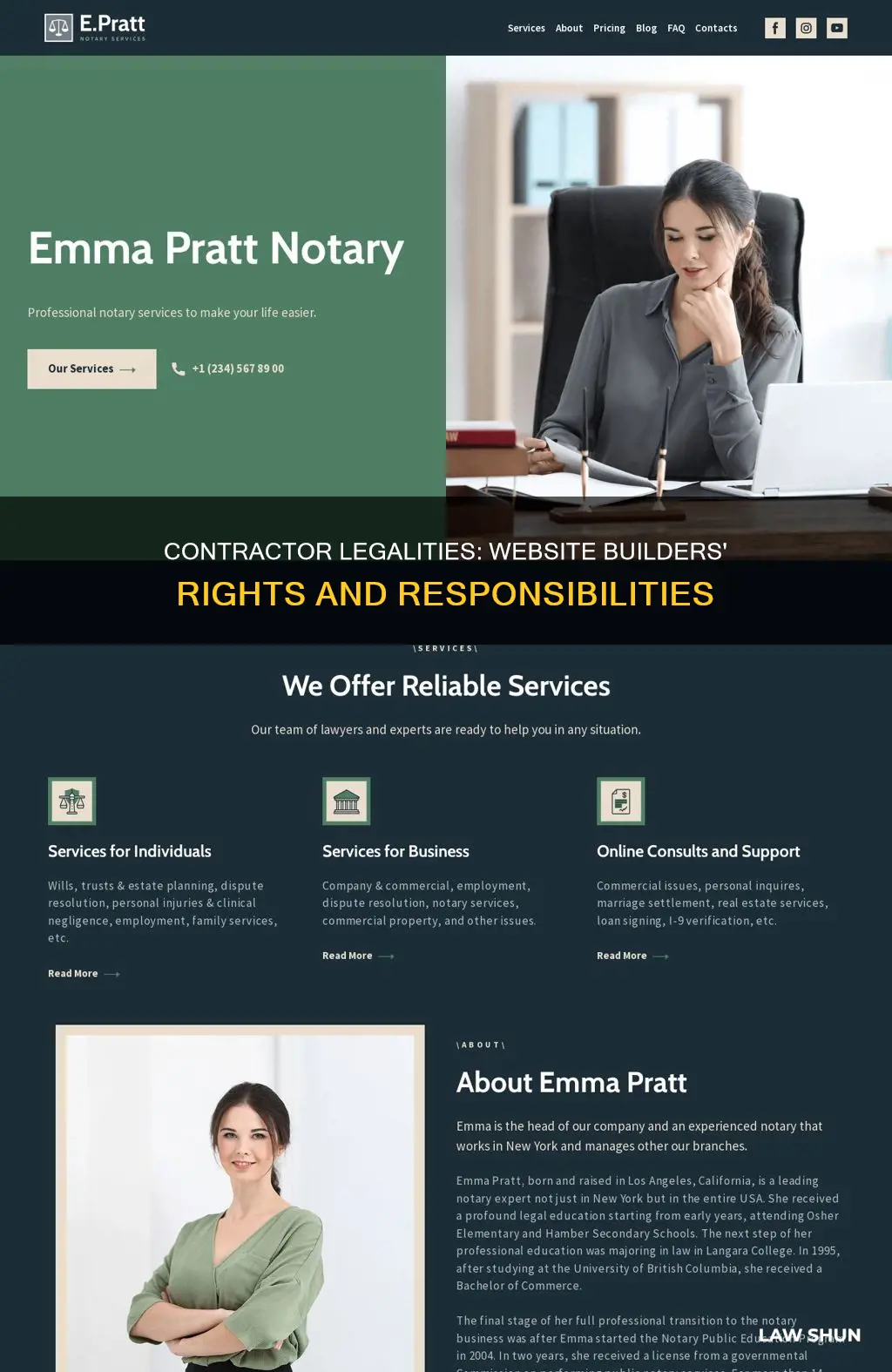 what laws cover independent contracter website builders