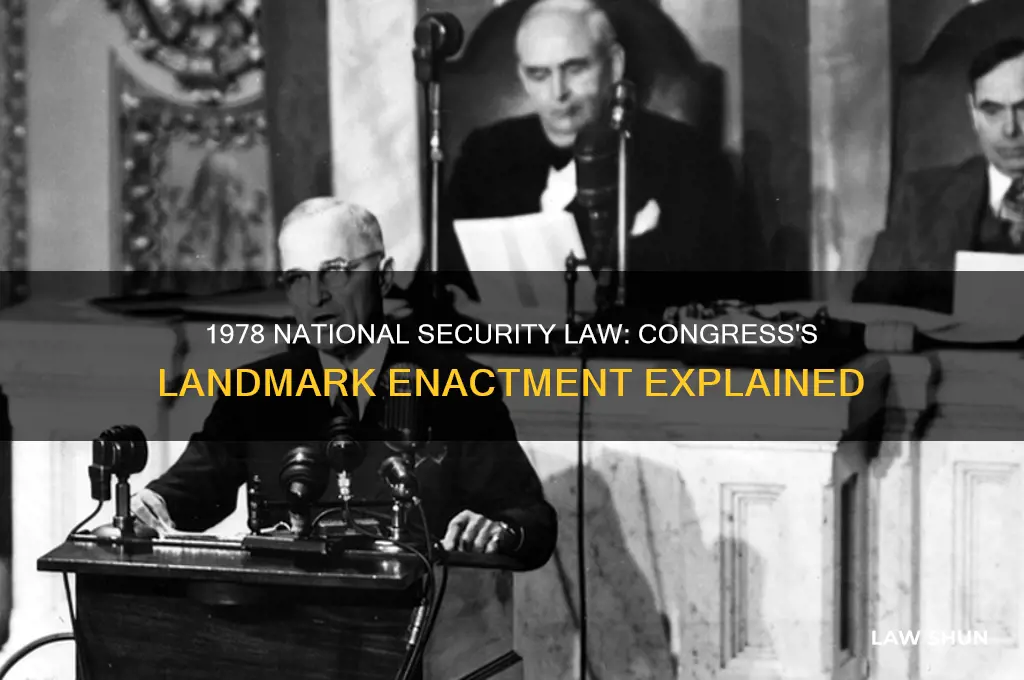 what national security law was enacted by congress in 1978